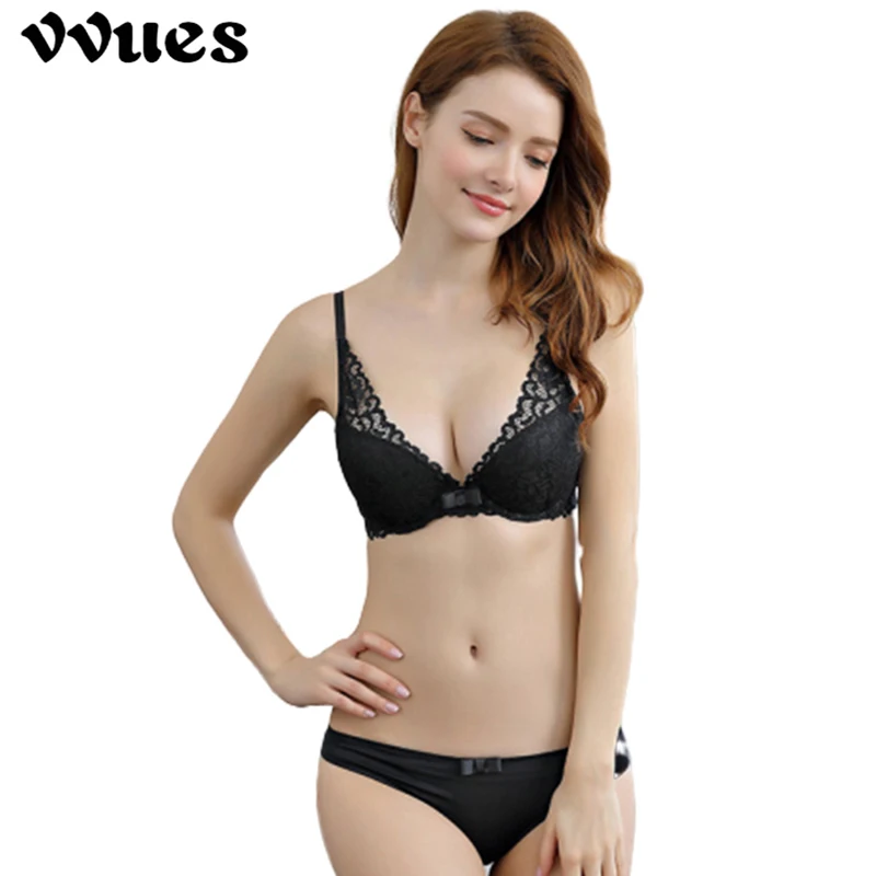 Комплект нижнего белья VVUES прозрачный кружевной бюстгальтер с пуш апом для