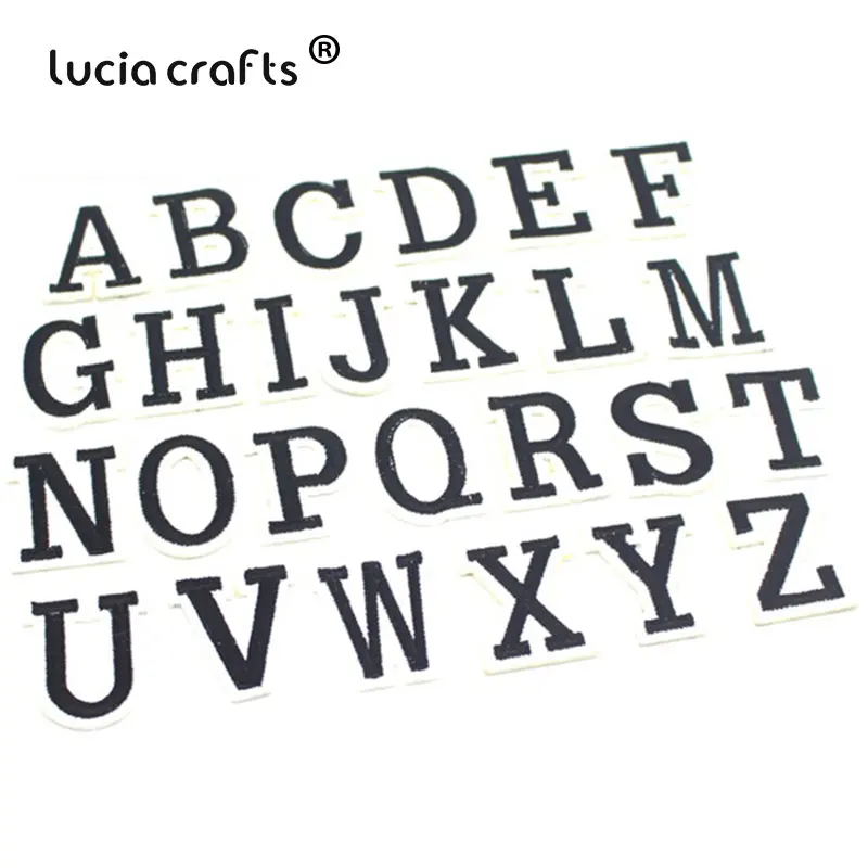 Style13 40x51mm26pcs Lucia ремесла цифры Алфавит буквы нашивки вышитые железные на патч для Бейджи для одежды паста для сумки брюки Швейные L0404 - Цвет: Style13 40x51mm26pcs