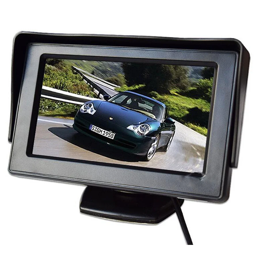 

TFT LCD Автомобильный монитор, солнцезащитный экран 4,3 дюйма, экран для камеры заднего вида, DVD, парковочная система, PAL/NTSC, совместимый красочный дисплей