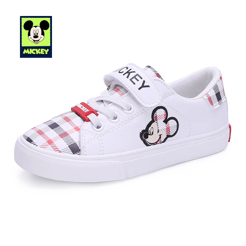 Disney Children's Casual Shoes Mickey Non-slip children's casual boys girls leather breathable sneaker shoes Size 24-30 | Детская