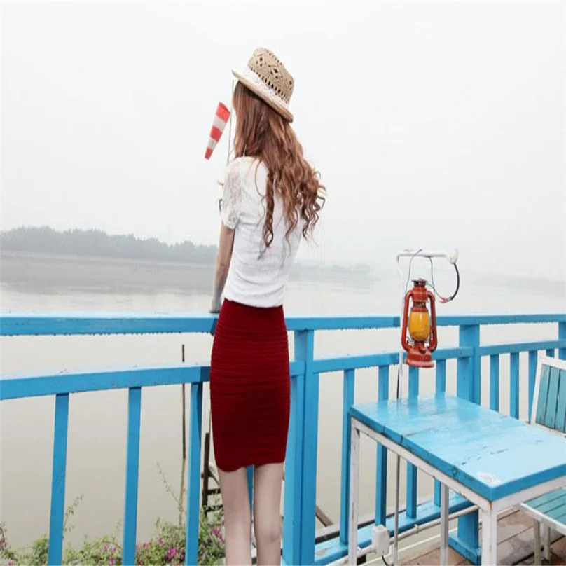 2019 горячая Распродажа Женская юбка-карандаш юбка с высокой талией облегающая