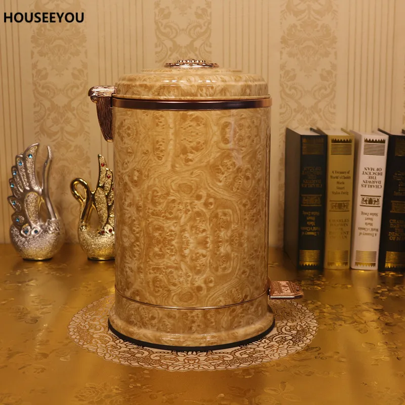 Креативный мраморный цветочный мусорный бак из нержавеющей стали без Touchless