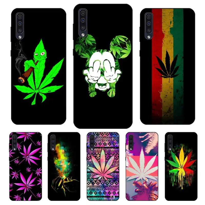 N252 Art Smoke Weed Black Silicone Case For Samsung Galaxy A2 Core A6 A7 A8 A9 A10 A30 A40 A50 A60 A70 A80 A90 5G A20E Plus |