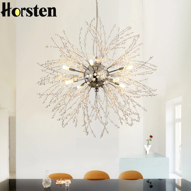 Скандинавский Хрустальный подвесной светильник Horsten с одуванчиком 110 240 В