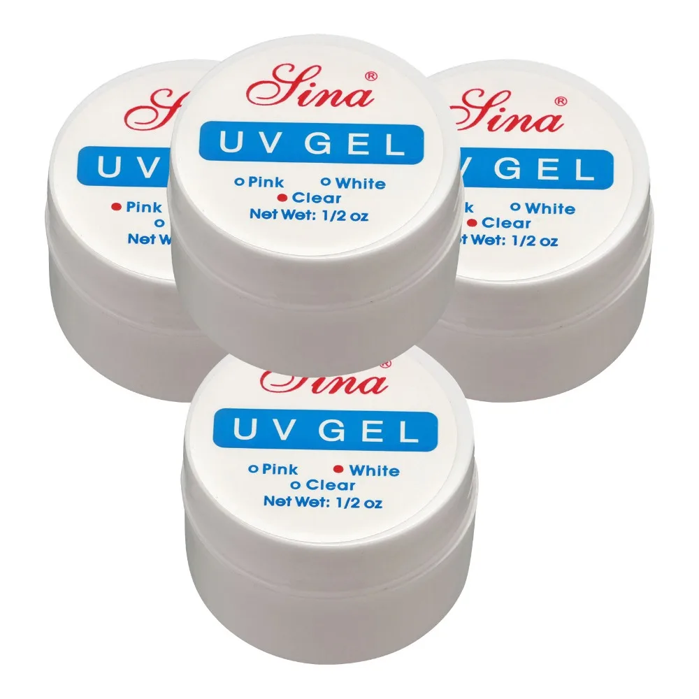 Набор для дизайна ногтей Anmas Rucci УФ-гель прозрачный белый розовый накладные