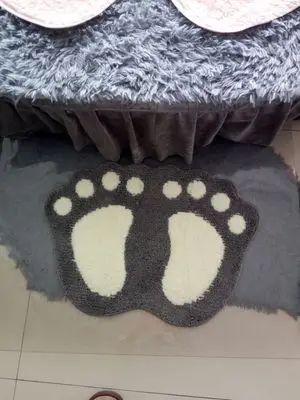 Серые отпечатки больших ног коврики для ванной коврик в мультяшном стиле унитаза