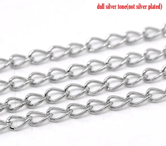 Doreen Box Lovely 6 м серебристые звенья открытые снаряженные цепи 5 5x3 мм (B13009)|curb chain|silver