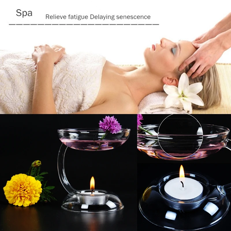 Элегантный стеклянный подсвечник с ароматом арома масло теплее печь