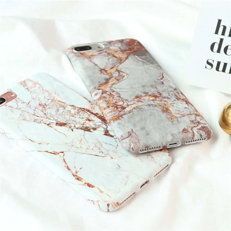 DINGUIER Гранит Мрамор Жесткий ПК Противоударный Тонкий чехол для iPhone X 8 Plus Glossy