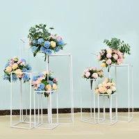 wrought iron box road lead wedding decoration column metal road wedding table center table flower party decoration