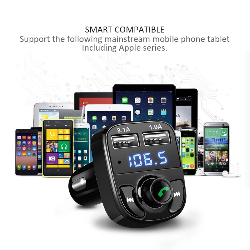 Anlud FM трансмиттер для автомобиля MP3 аудио плеер Bluetooth гарнитура авто fm передатчик