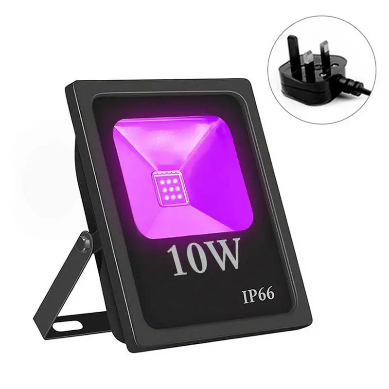 10 W UV Светодиодный прожектор IP66 Водонепроницаемый AC85-265V УФ-прожектор Blacklights для DJ ночной Диско клуб КТВ этап эффект освещения жарко - Мощность в ваттах: EU Plug