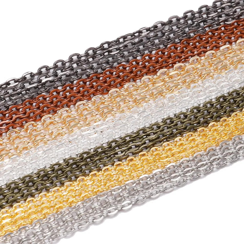 

5m/Lot Gold Rhodium Bronze Color Long Necklace Chains Brass Bulk for DIY Necklaces Jewelry Making Findings Accessories Wholesale