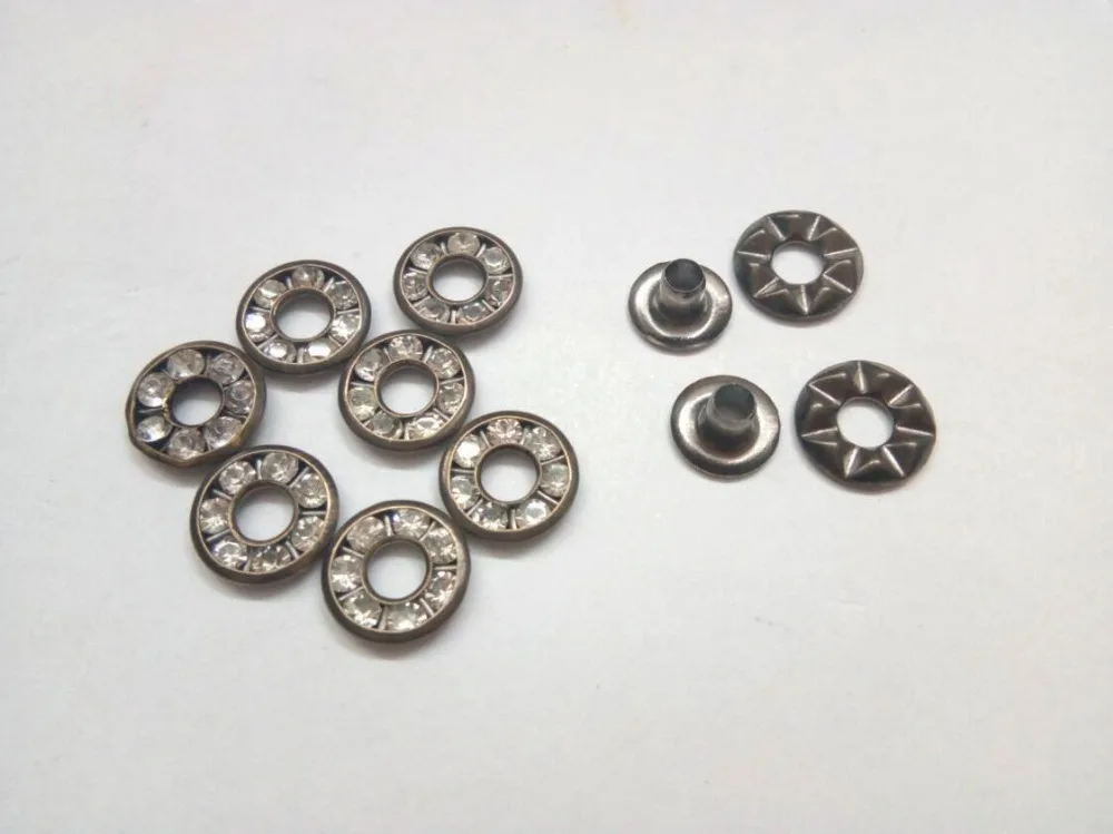 Круглые металлические латунные Стразы 9 мм 4 цвета 100 шт./упак. Люверсы с