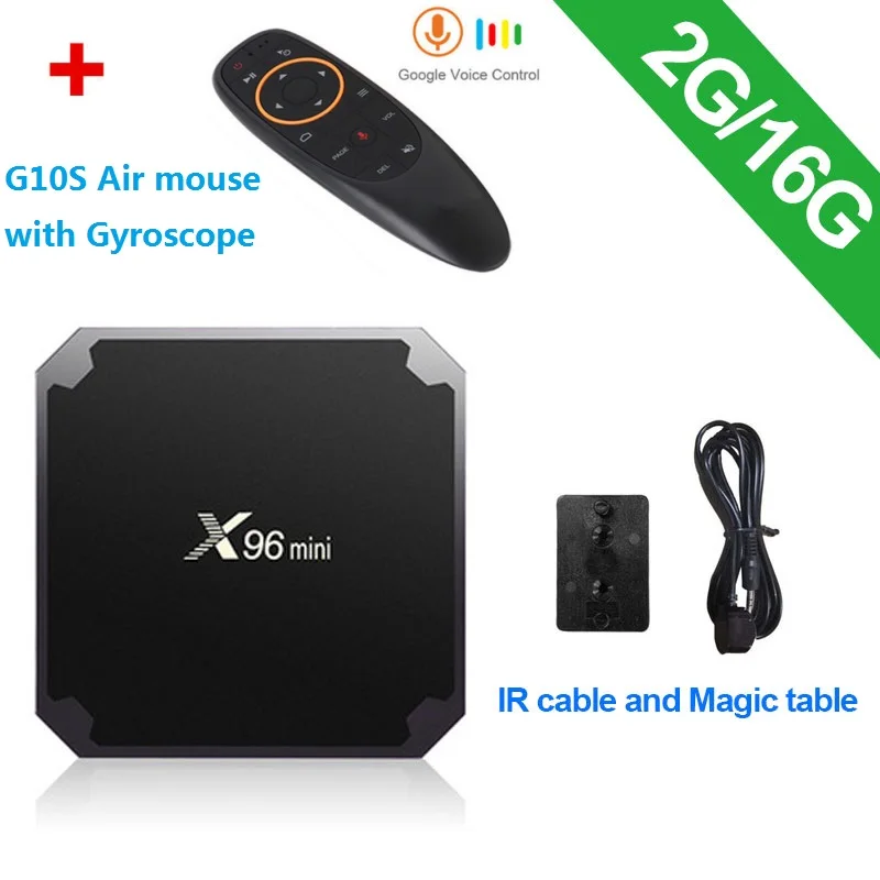 2G16G IR add g10s X96 Мини Android 7,1 2 Гб 16 Гб Смарт ТВ коробка Amlogic S905W четырехъядерный WiFi 2,4 ГГц X96mini телеприставка 4K HD телеприставка - Цвет: 2G16G IR add g10s