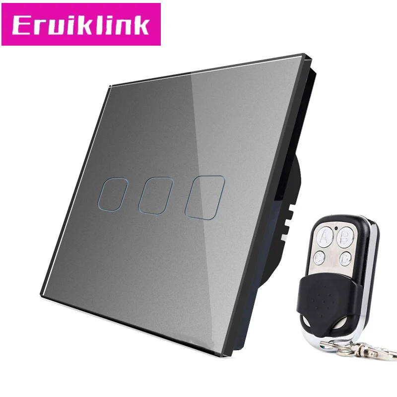 Eruiklink стандарт ЕС/Великобритании 3 банды 1 способ RF433 Настенные переключатели