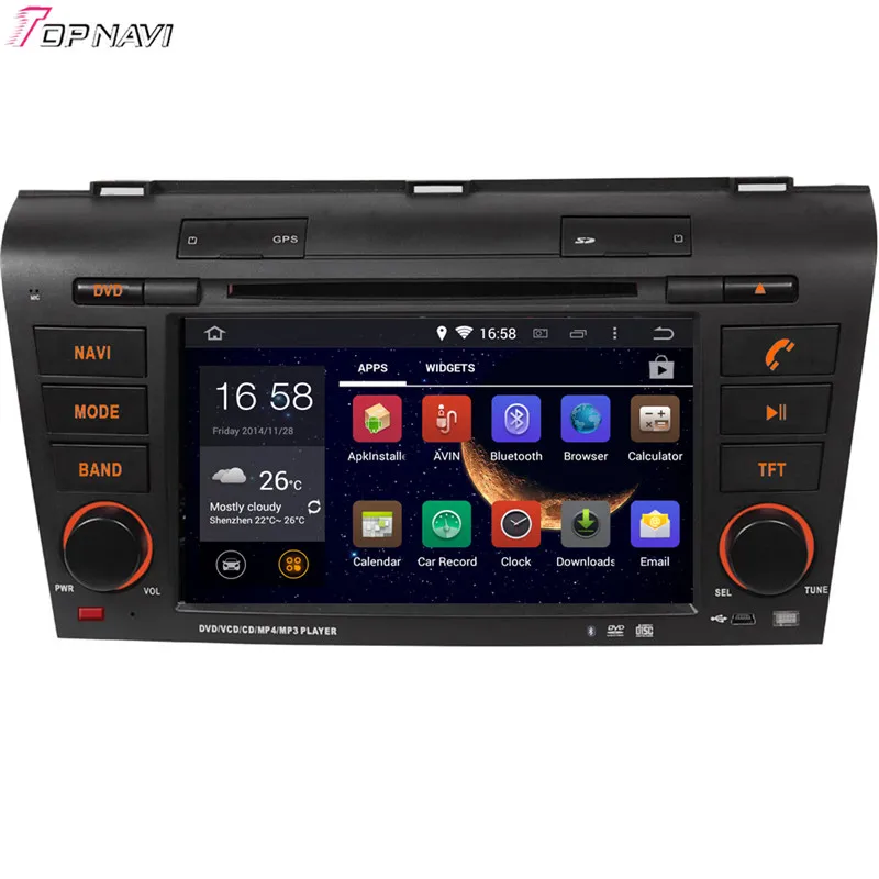 Topnavi 7 ''четырехъядерный Android 6 0 Автомобильный DVD плеер для MAZDA 3 2004 2005 2006 2007 2008 2009