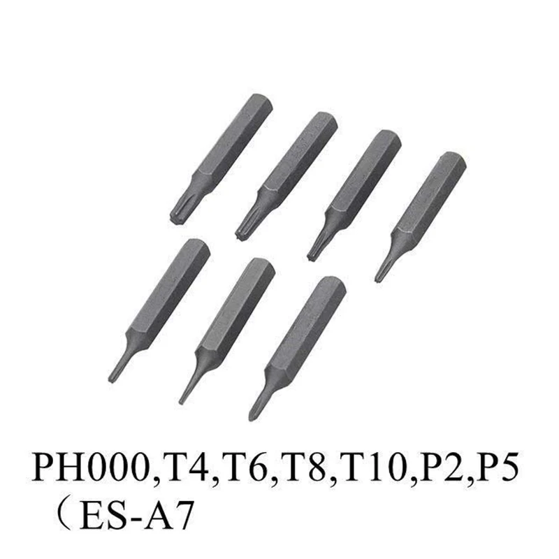 7pcs 1/8 Inch Hex Shank S2 Alloy Steel Magnetic Screwdriver Bits Set Phillips Slotted Torx for ES120 ES121 screwdriver | Инструменты