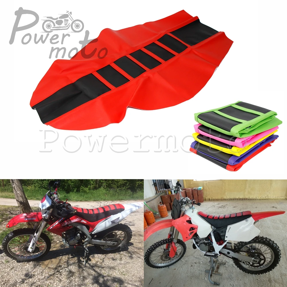 Enduro в байкерском стиле красный резиновый нескользящий мягкий чехол для Kawasaki Yamaha Honda CR CRF CRM XR 125 150 230 250 450 500 650 R/L/RX