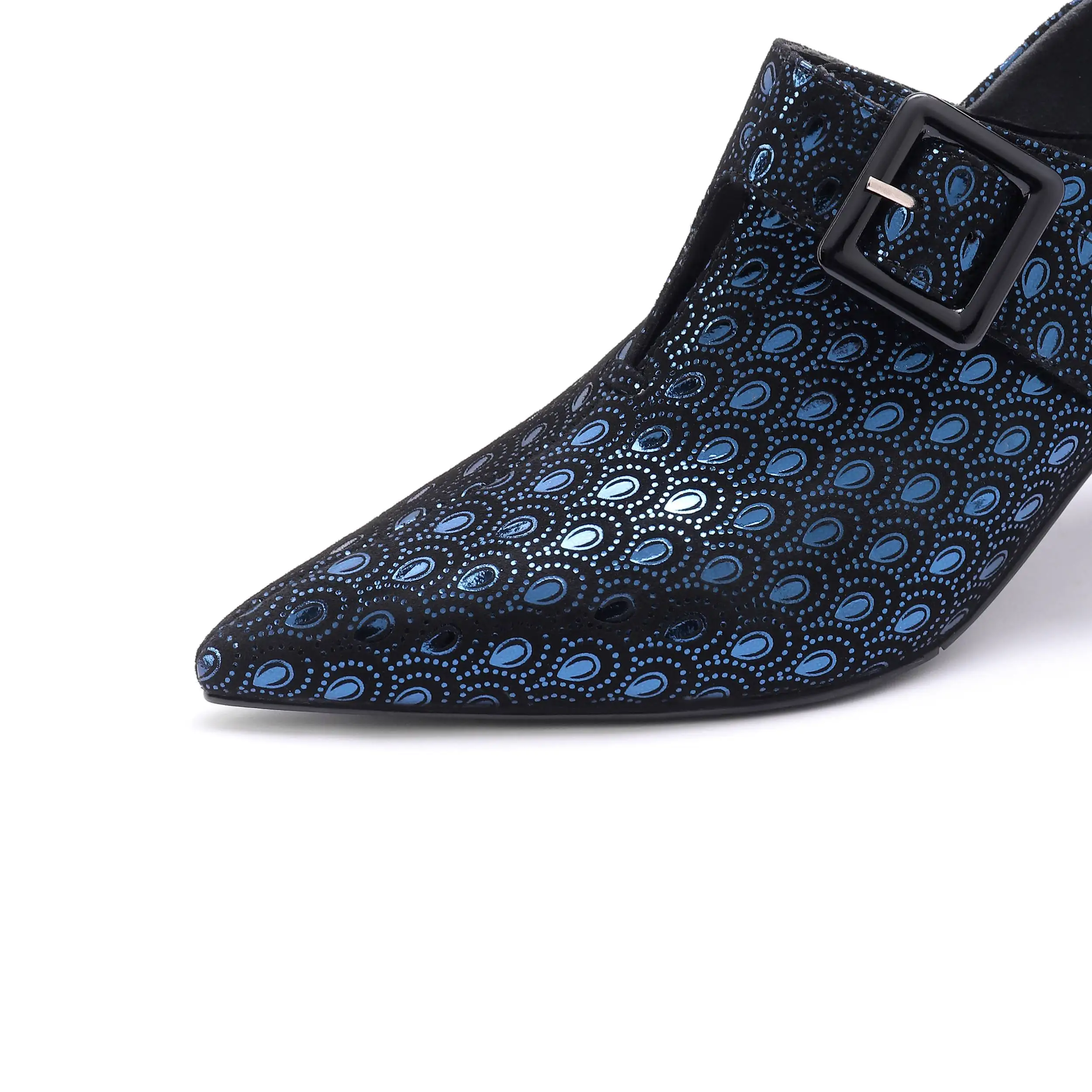 

big size strange style high heels sheepskin pointed toe zip elegant women pumps brand mature print office lady autumn shoes L10