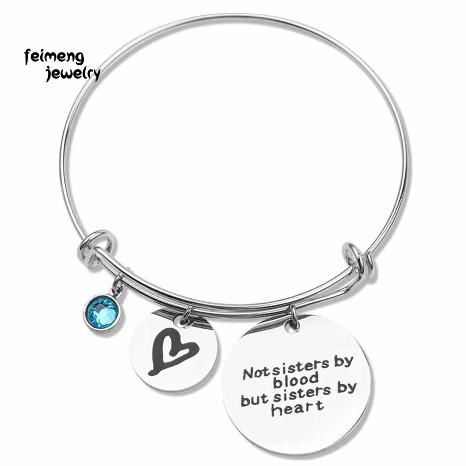 12 Цветов хрустальные люстры не сестры по крови но сердце с гравировкой браслет из