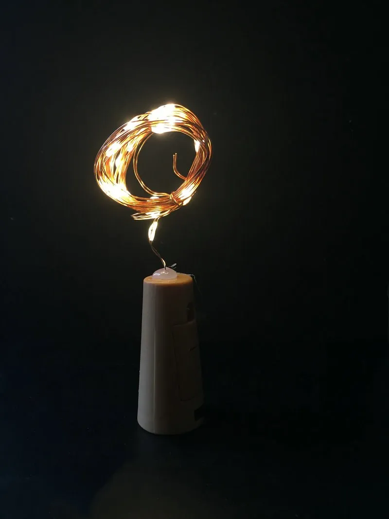 30 шт длина 2 м 20LED Гибкая Медь провод шнура светильник в форме пробки бутылки вина