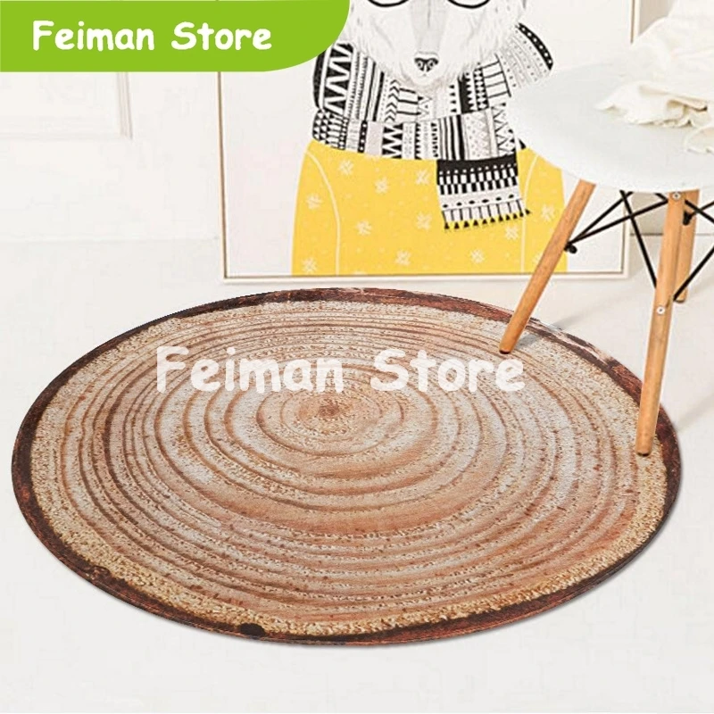 3D дерево круглое кольцо коврики и ковры гостиная спальня нескользящий коврик
