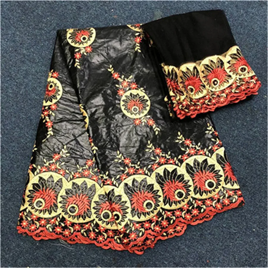 Women bazin riche brocade brode guinea fabric high quality lace nigerian gele headtie for women 5+2yards/lot | Дом и сад