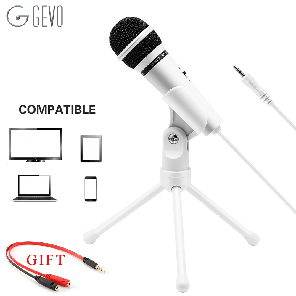 Микрофон GEVO для телефона профессиональный конденсаторный проводной микрофон 3 5
