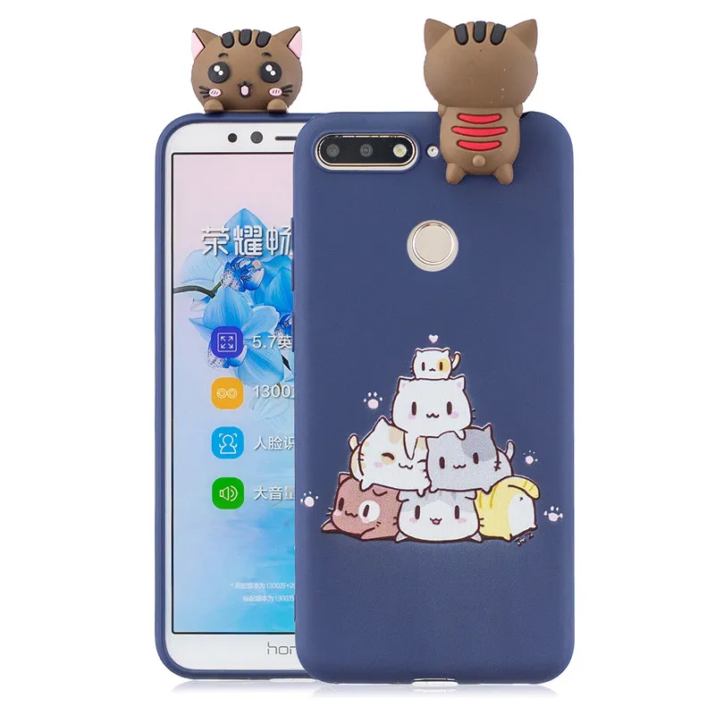 Мягкий Силиконовый ТПУ чехол 3D для телефона Huawei Y7 2018 Fundas милый мультяшный Prime Etui |