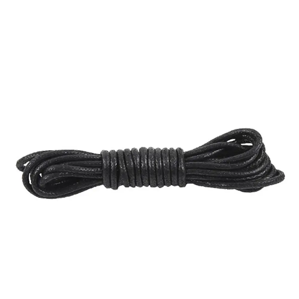 black 1 пара круглых вощеных цветных шнурков для кожаные шнурки для обуви 80-120 см женские и мужские уличные спортивные ботинки martin Cordones - Цвет: black