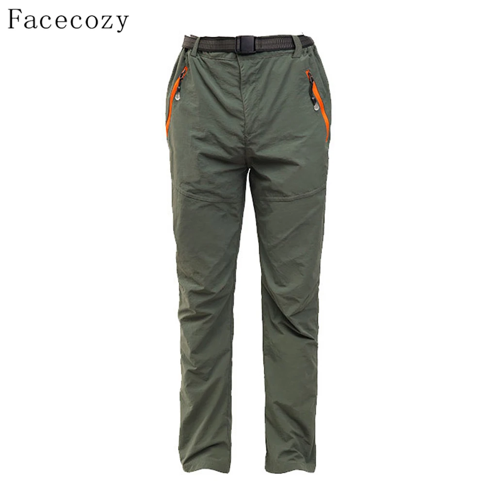 women army gree Facecozy Для женщин летние походов и рыбалка брюки девочек быстросохнущая восхождение Calca дышащий УФ Охота штаны PESCA размера плюс 4XL - Цвет: women army gree