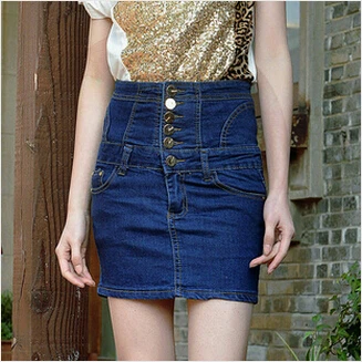 Женская джинсовая юбка с высокой талией Облегающая весна лето 2016|jean cloth|jeans lingeriebust