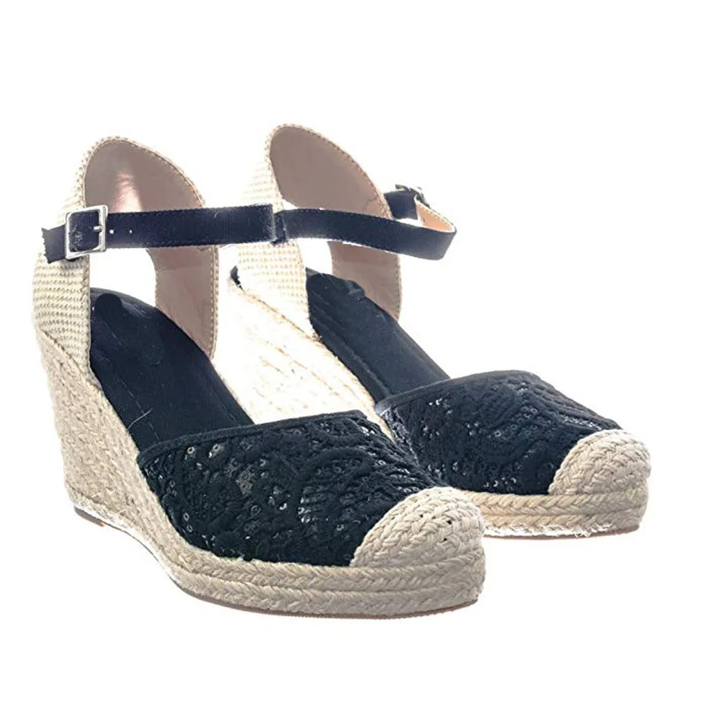 Сандалии SAGACE Женские соломенные дышащие босоножки в римском стиле на танкетке с