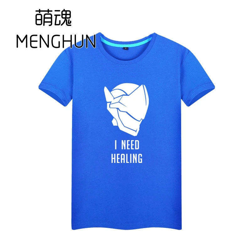 Новые футболки OW fans футболка с короткими рукавами из 100% хлопка Genji I need healing