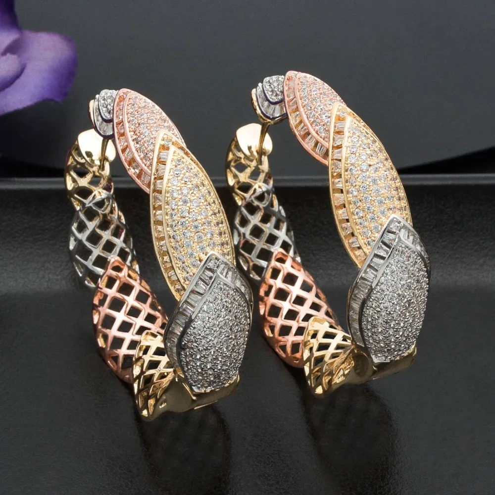 ModemAngel полный микро проложить циркония камень великолепные три тона цвет CZ