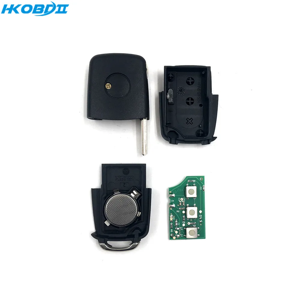 HKOBDII 3 кнопки дистанционного ключа автомобиля 433 мГц для Volkswagen VW Lavida 1KO 959 753N без