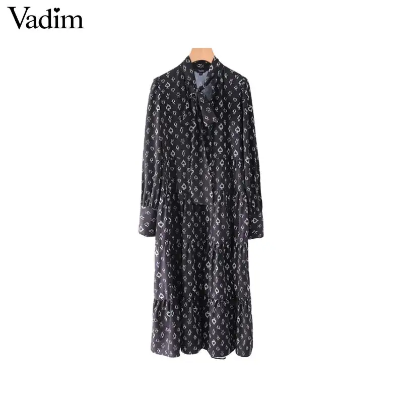 Vadim женское платье миди с принтом в виде сердца и бантом на шее открытой спиной