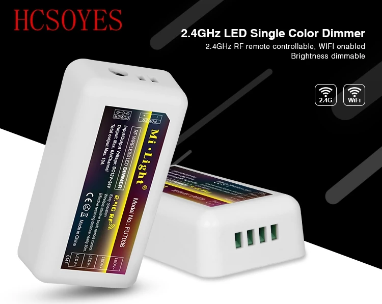 Mi Light FUT036 rf remote wifi 2.4GHz LED Single Color Dimmer brightness dimmer adjustable DC12V-24V Output: Max. 6A/Channel | Лампы и