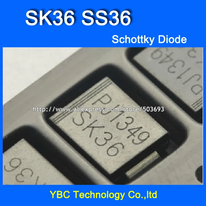 20 шт./лот SK36 SS36 SMC 3A/60V диод Шоттки | Электронные компоненты и принадлежности