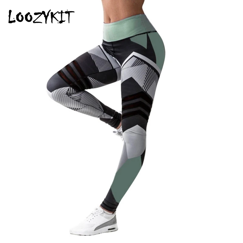 Женские Штаны Для Йоги Loozykit Спортивные Компрессионные колготки тонкая