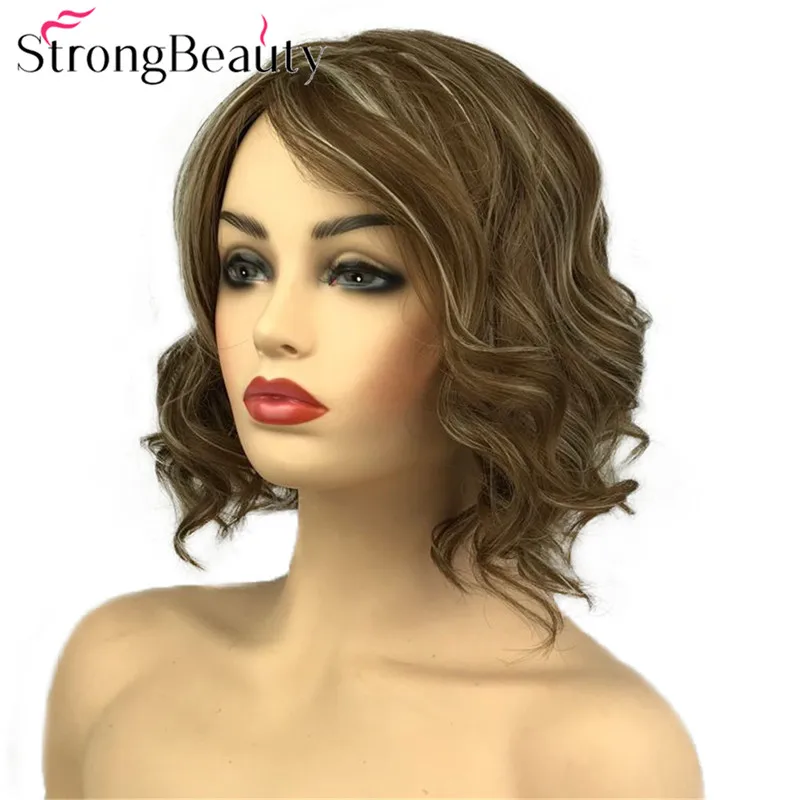 StrongBeauty короткие волнистые светлые волосы Жаростойкие синтетические женские