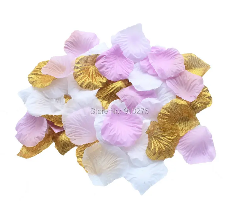 600 шт Смешанные Лавандовые золотые белые лепестки розы Таблица Конфетти