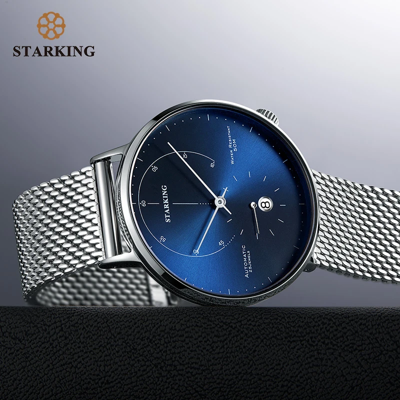 STARKING, автоматические часы, Relogio Masculino, самовзводные, 28800 Beats, механические, для мужчин, t, наручные часы, мужские, стальные, 5 АТМ, AM0269