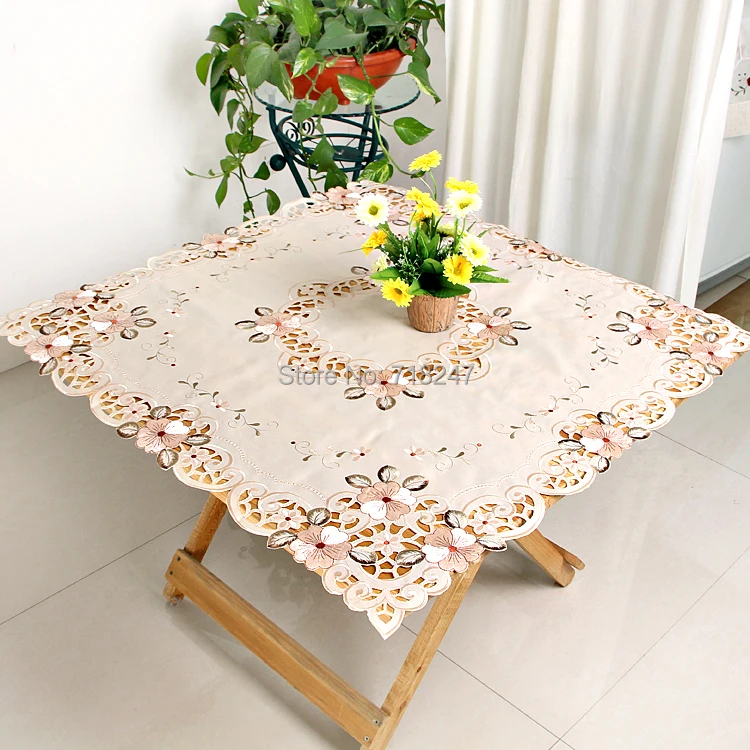 Новинка Лидер продаж элегантные скатерти из полиэстера и сатина с цветочной