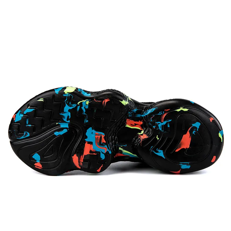 Мужские кроссовки унисекс с высоким берцем для бега Цвет черный белый взрослых