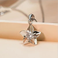 everoyal fashion 925 silver necklace for women jewelry cute zircon flower pendant necklace for girls party accessories