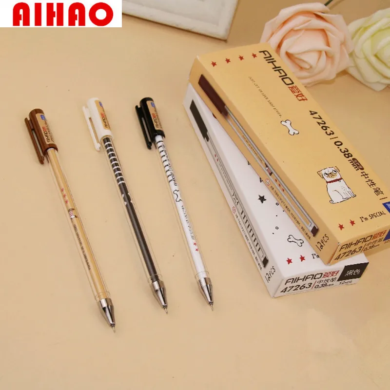 Aihao Новое поступление прекрасный Дизайн гладкой записи собака гелевая ручка