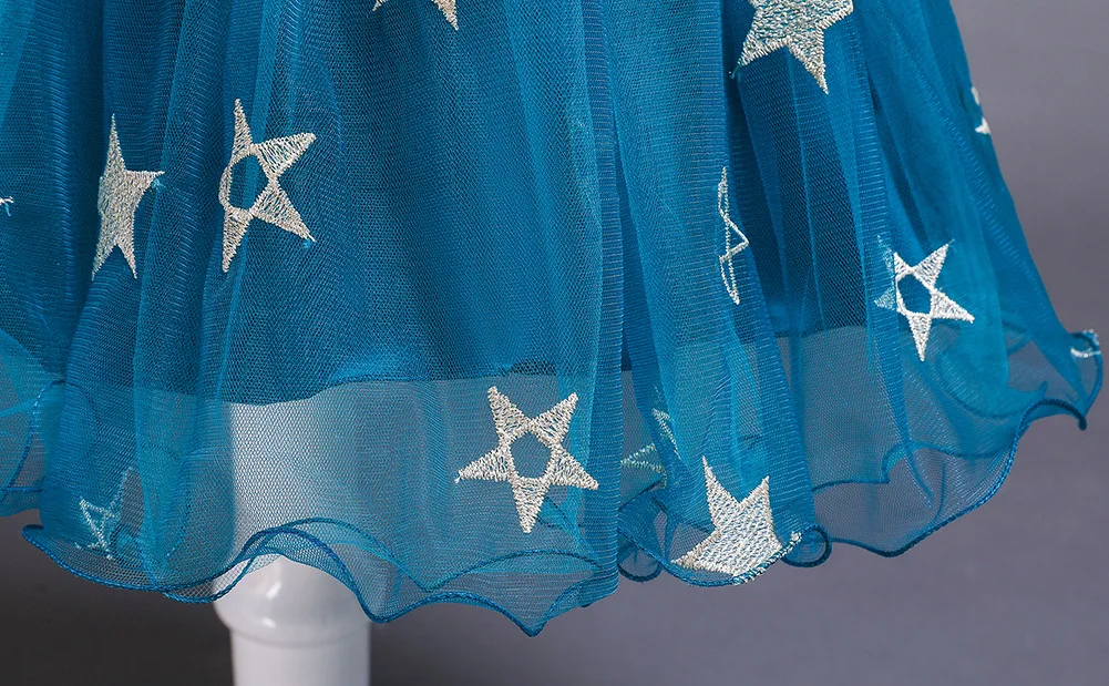 Girls Christmas Costume Star embroidery Girl Dress Wedding Party Dresses Baby Mesh Formal Halloween For Kids | Детская одежда и