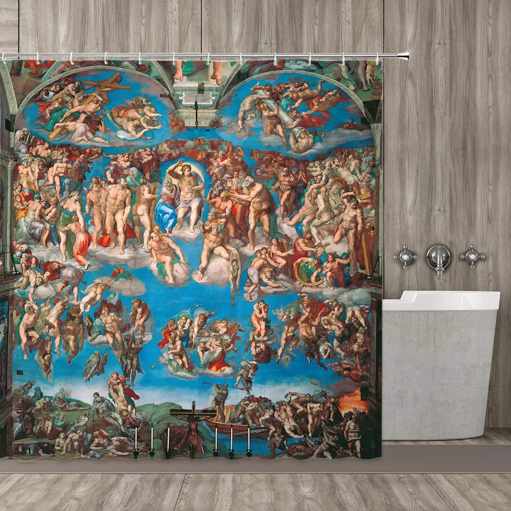 

Oil Painting The Final Trial Pattern Bathroom Shower Curtain Renaissance Decoration Does Not Fade Antibacterial